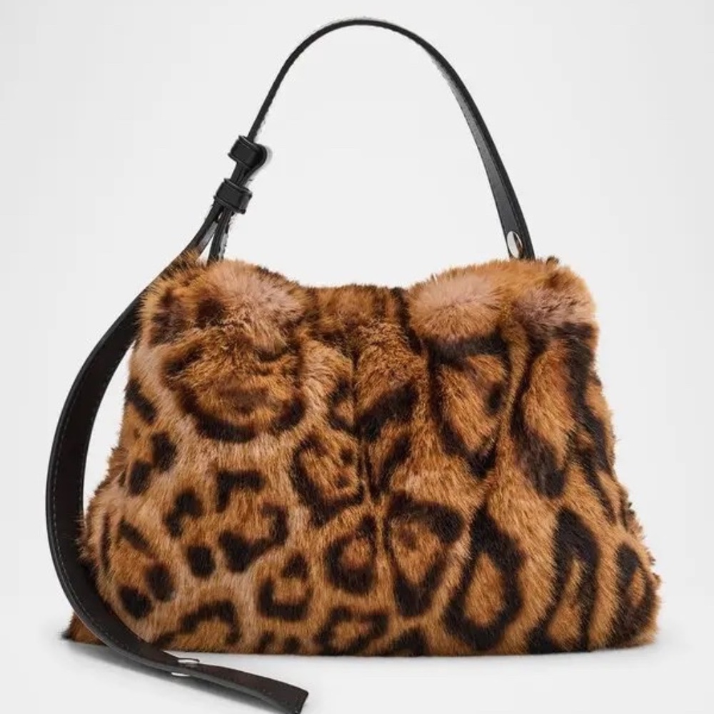 Simon Miller SIMONMILLER Mini Puffin Cheetah Faux Fur Handbag